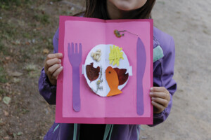 ASSIETTE GOURMANDE <br> Les participants composent une assiette appétissante et équilibrée à base de légumes découpées dans des
papiers de couleurs et/ou des tissus variés. Cet atelier est l’occasion de rappeler aux enfants qu’il est
important de manger 5 fruits et légumes par jour et de consommer des légumes secs au moins 2
fois par semaine car ils sont naturellement riches en fibres. On peut souligner que les formes, textures et
couleurs des aliments nous mettent en appétit avant même que l’on se mette à déguster un plat. L’assiette sera mise
en volume dans une carte par la technique du pop-up.